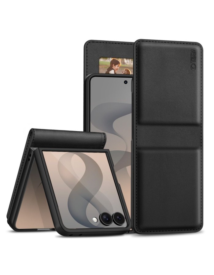 Tech-Protect Wallet Case for Samsung Galaxy Z Flip 8 - Black