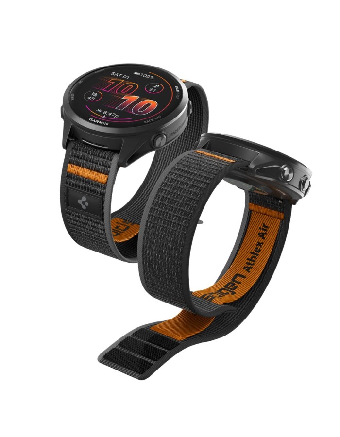 Spigen Athlex Airna Garmin Quick Release 22mm Strap - Black and Orange Spigen Athlex Airna Garmin Quick Release 22mm Strap - Black and Orange