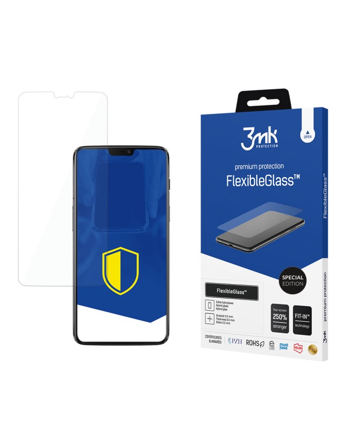 Tempered glass 3mk FlexibleGlass Special Edition for OnePlus 6 Tempered glass 3mk FlexibleGlass Special Edition for OnePlus 6
