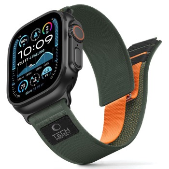 Tech-Protect Nylon Elite Strap for Apple Watch 44/45/46/49 mm - Green/Orange Tech-Protect Nylon Elite Strap for Apple Watch 44/45/46/49 mm - Green/Orange