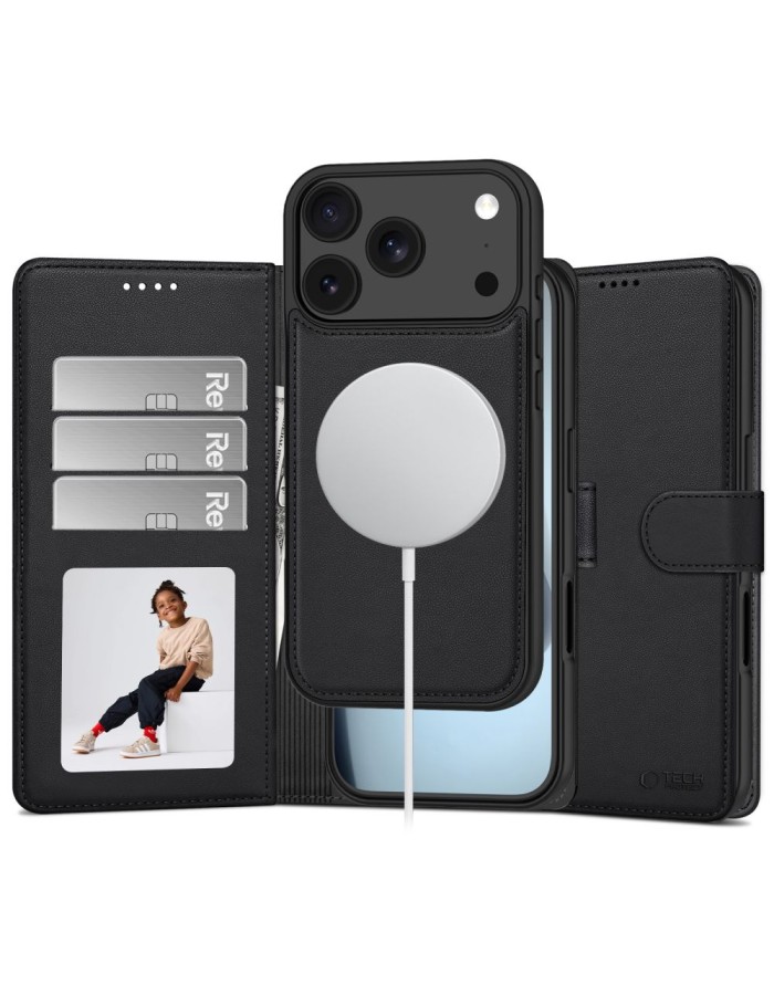 Tech-Protect Wallet MagSafe Case for iPhone 17 Pro Max / 18 Pro Max - Matte Black