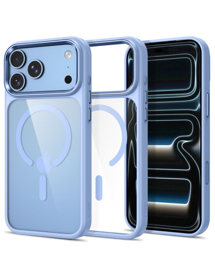 Tech-Protect Magmat Magsafe CC Case for iPhone 17 Pro / 18 Pro - Transparent Light Blue Tech-Protect Magmat Magsafe CC Case for iPhone 17 Pro / 18 Pro - Transparent Light Blue