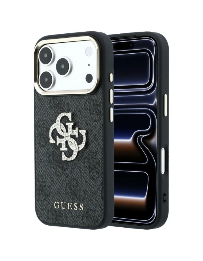 Guess 4G &amp;amp; Big Strass Logo Case for iPhone 17 Pro Max / 18 Pro Max - Black