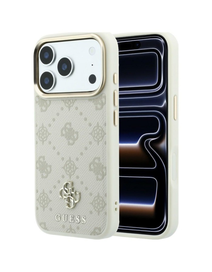 Guess Peony 4G Small Logo MagSafe case for iPhone 17 Pro / 18 Pro - beige