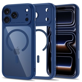 Tech-Protect MagPeak MagSafe CC Case for iPhone 18 Pro Max / 17 Pro Max - Clear Navy Blue