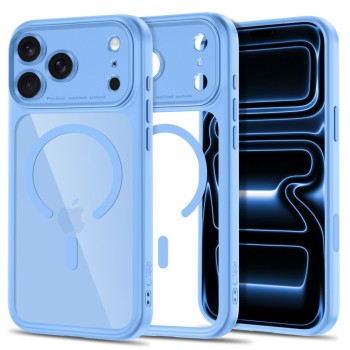 Tech-Protect MagPeak MagSafe CC Case for iPhone 18 Pro Max / 17 Pro Max - Clear Blue