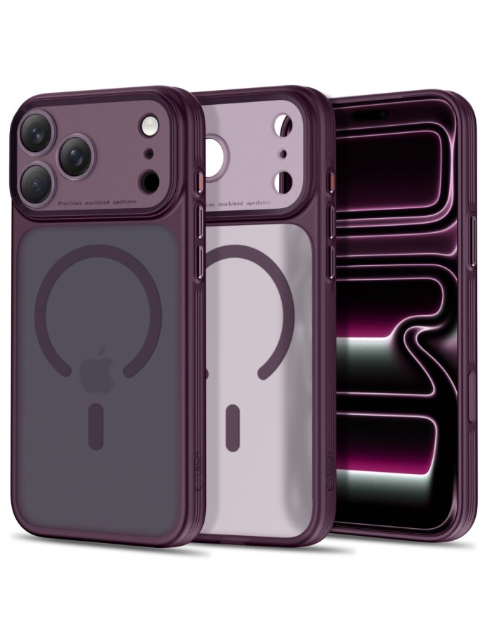 Tech-Protect MagPrime MagSafe CC Case for iPhone 18 Pro / 17 Pro - Dark Cherry Matte