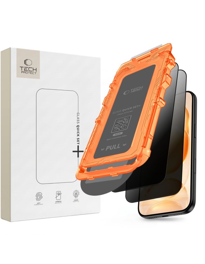 Tech-Protect Quick Set Spy+ 2-Pack Privacy Glass for iPhone 18 Pro