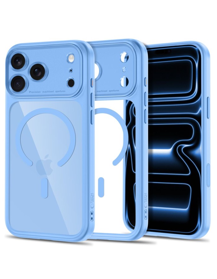 Tech-Protect MagPeak MagSafe CC Case for iPhone 18 Pro / 17 Pro - Clear Blue Tech-Protect MagPeak MagSafe CC Case for iPhone 18 Pro / 17 Pro - Clear Blue