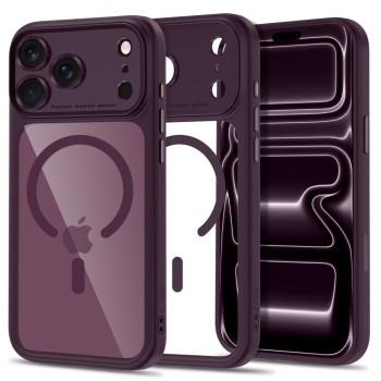 Tech-Protect MagPeak MagSafe CC Case for iPhone 18 Pro Max / 17 Pro Max - Clear Burgundy