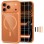 Tech-Protect MagOne CC MagSafe + Tempered Glass 2-Pack Case for iPhone 18 Pro / 17 Pro - Transparent Orange