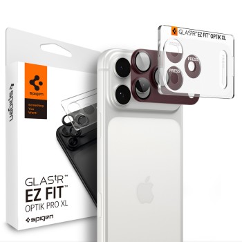 Spigen Optik Pro XL GLAS.TR EZ FIT Tempered Glass for iPhone 18 Pro - Dark Cherry