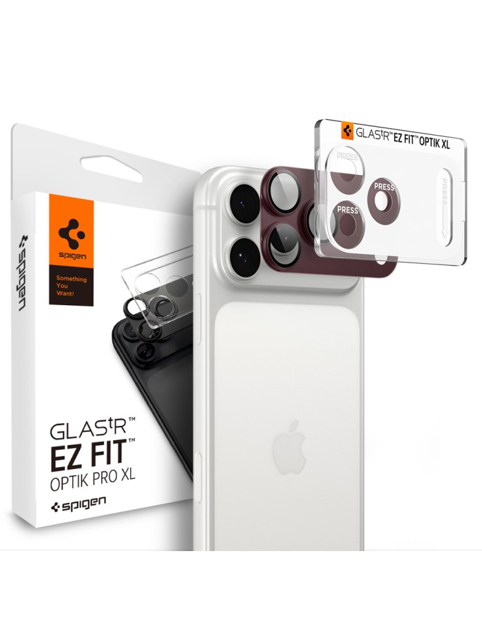 Spigen Optik Pro XL GLAS.TR EZ FIT Tempered Glass for iPhone 18 Pro - Dark Cherry Spigen Optik Pro XL GLAS.TR EZ FIT Tempered Glass for iPhone 18 Pro - Dark Cherry