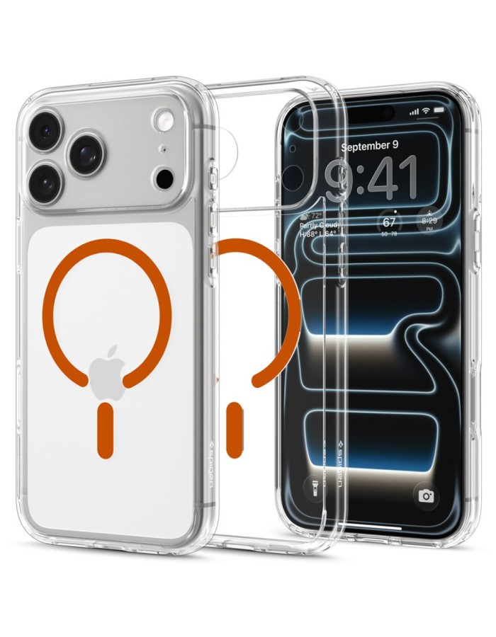 Spigen Ultra Hybrid MagSafe Case for iPhone 18 Pro / 17 Pro - Transparent Orange