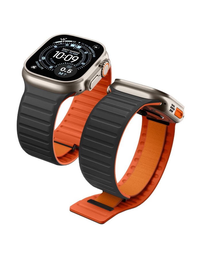 Spigen Athlex Air M Strap for Apple Watch 44/45/46/49 mm - Black and Orange
