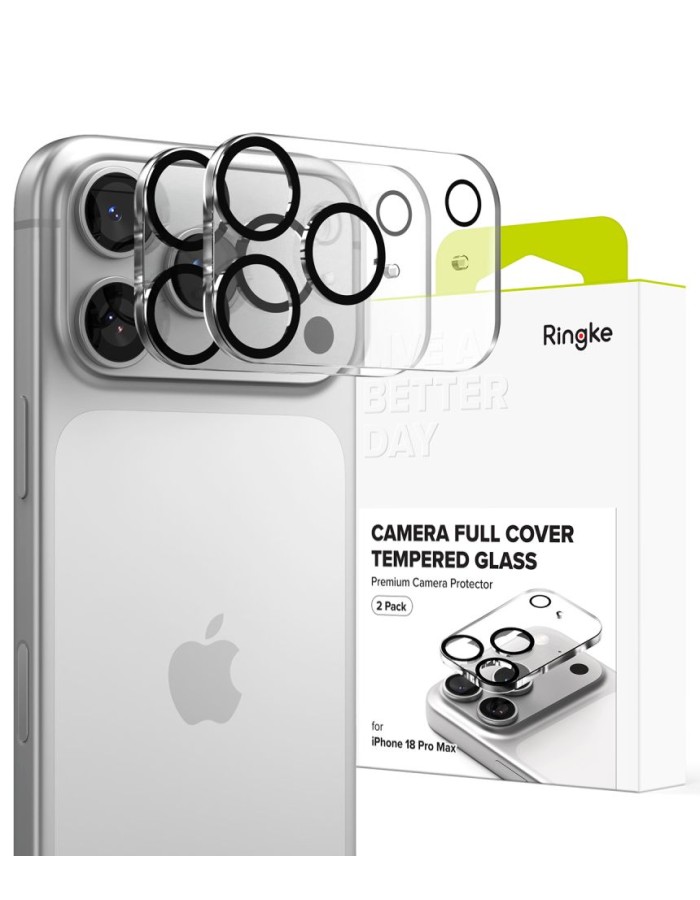Ringke Camera Full Cover 2-Pack Tempered Glass for iPhone 18 Pro Max - Black