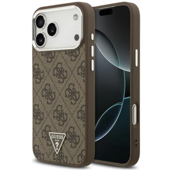 Guess 4G Triangle Logo MagSafe Case for iPhone 18 Pro Max / 17 Pro Max - Brown &amp;amp; Silver