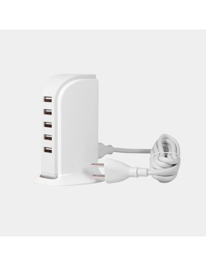 Dudao 5x USB charger with built-in EU power cable white (A5EU) Dudao 5x USB charger with built-in EU power cable white (A5EU)