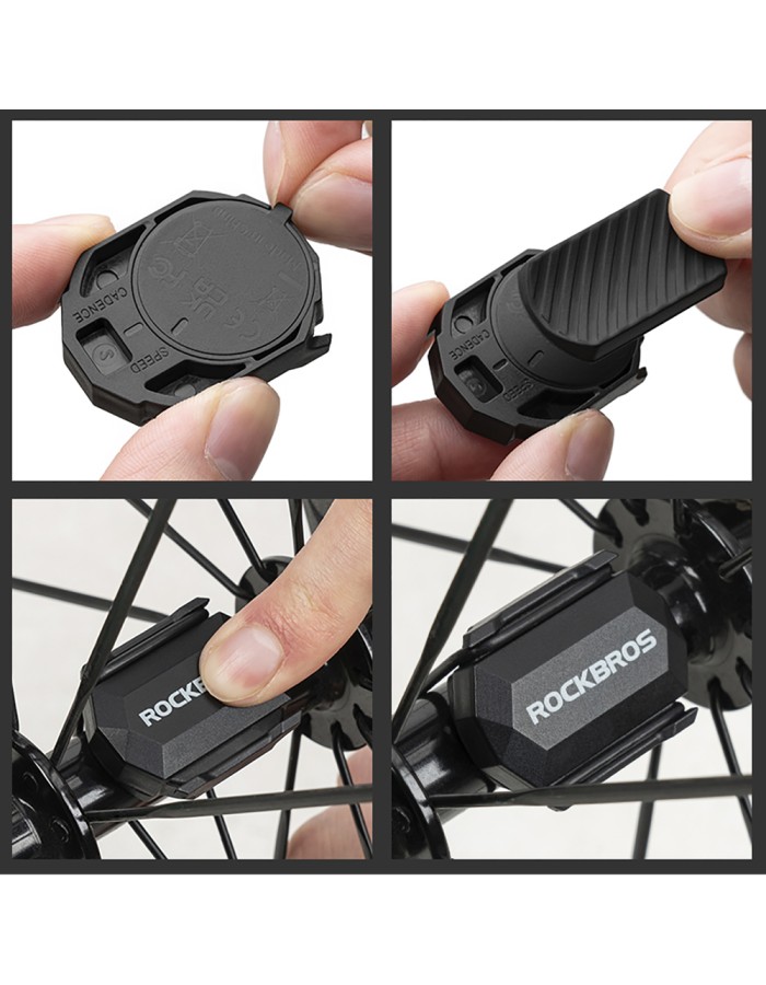 Rockbros C3 ANT+ / Bluetooth 2-in-1 Speed ​​or Cadence Sensor - Black