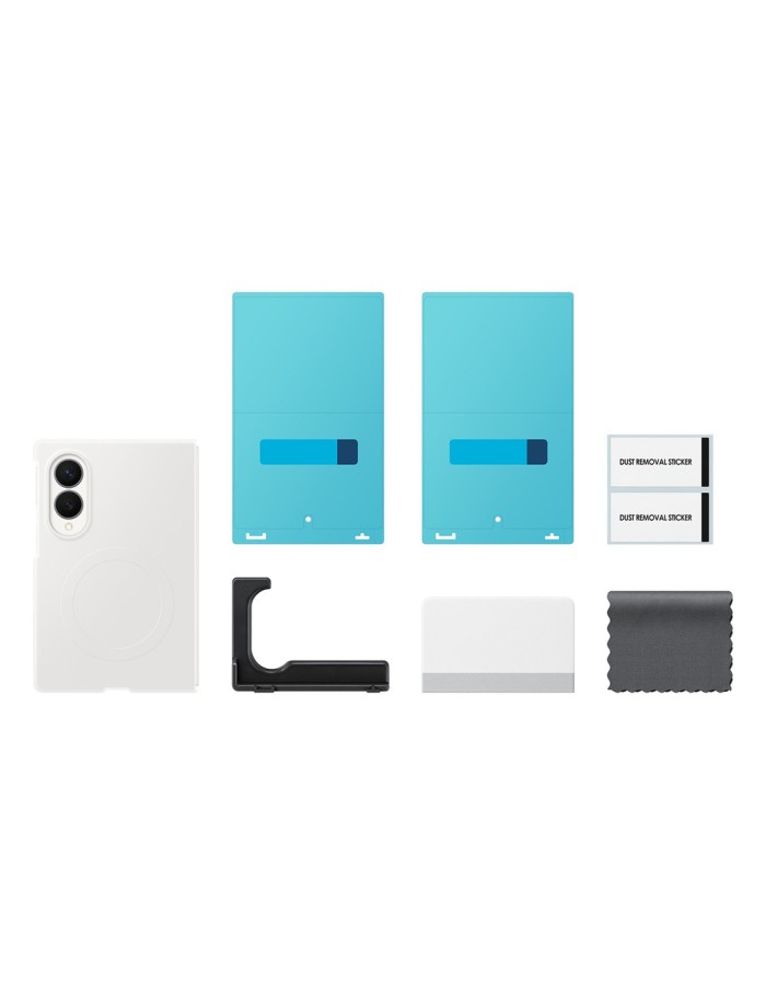 Samsung Silicone Magnet Case for Samsung Galaxy Z Fold 8 compatible with MagSafe + 2 anti-reflective films - white