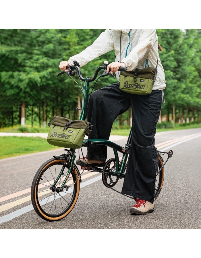 Rockbros W020-1 Foldable Handlebar Bicycle Bag - Green