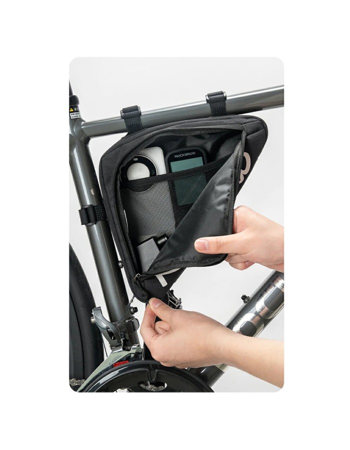 Rockbros G002 Flash Journey Triangle Frame Bike Bag 1.4L - Black Rockbros G002 Flash Journey Triangle Frame Bike Bag 1.4L - Black