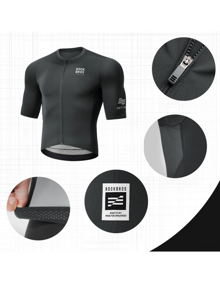 Rockbros 15220032001 ROAD TO SKY men's cycling jersey short sleeve L - black Rockbros 15220032001 ROAD TO SKY men's cycling jersey short sleeve L - black