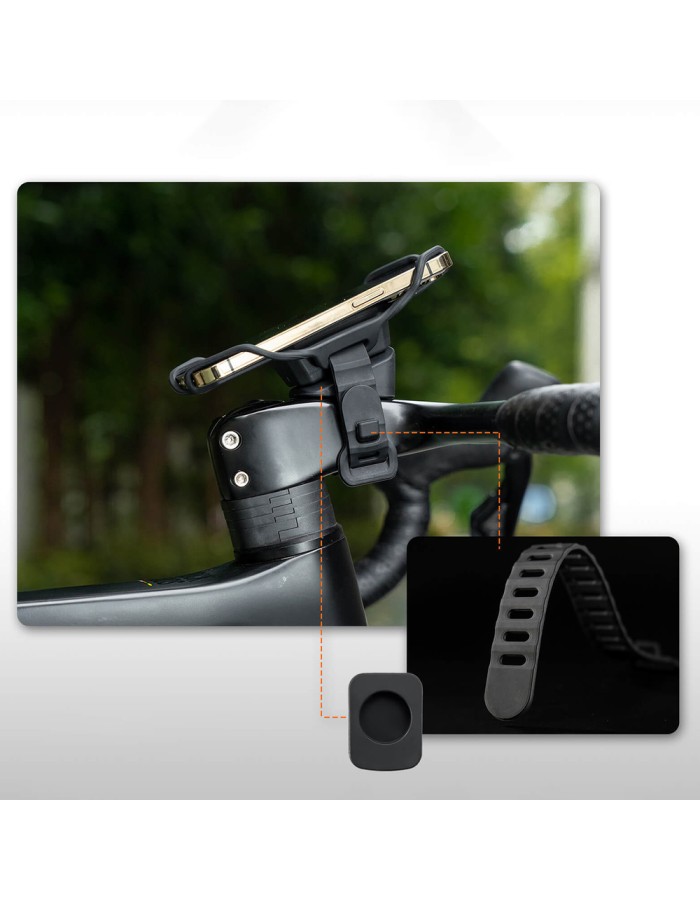 Rockbros 250015001 silicone clamp phone holder - black Rockbros 250015001 silicone clamp phone holder - black