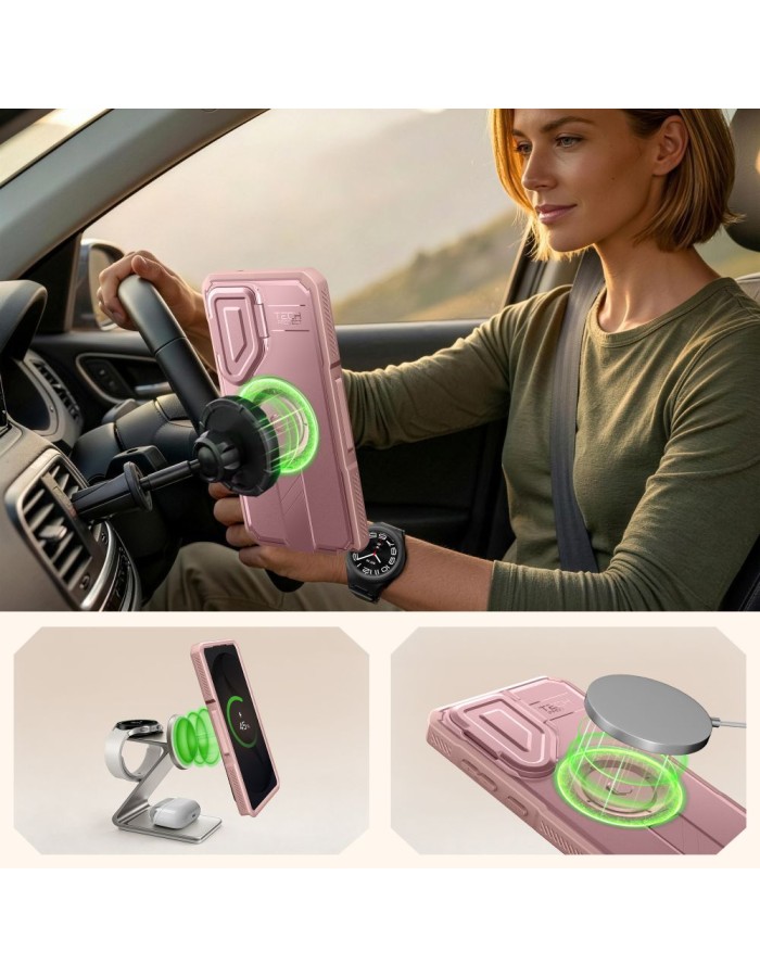 Tech-Protect Kevlar MagSafe 2-Set Case for Samsung Galaxy S26 Ultra - Pink Tech-Protect Kevlar MagSafe 2-Set Case for Samsung Galaxy S26 Ultra - Pink
