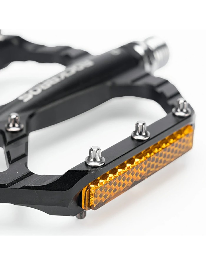 Rockbros C700 Reflective Aluminum Platform Bicycle Pedals - Black Rockbros C700 Reflective Aluminum Platform Bicycle Pedals - Black