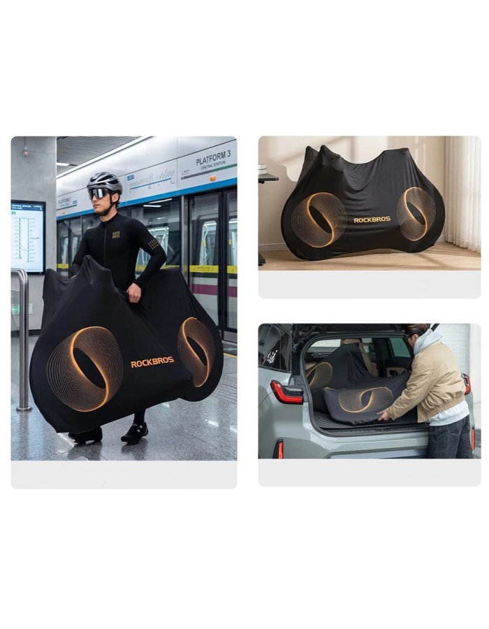 Rockbros D97 Elastic Cover for 24"-29" Electric Gravel Mountain Bikes and 700C Road Bikes - Black Rockbros D97 Elastic Cover for 24"-29" Electric Gravel Mountain Bikes and 700C Road Bikes - Black