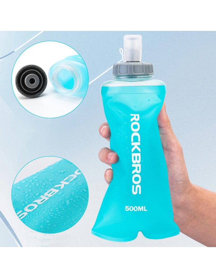 Rockbros 35210027001 soft flask running water bottle 500 ml - light blue Rockbros 35210027001 soft flask running water bottle 500 ml - light blue