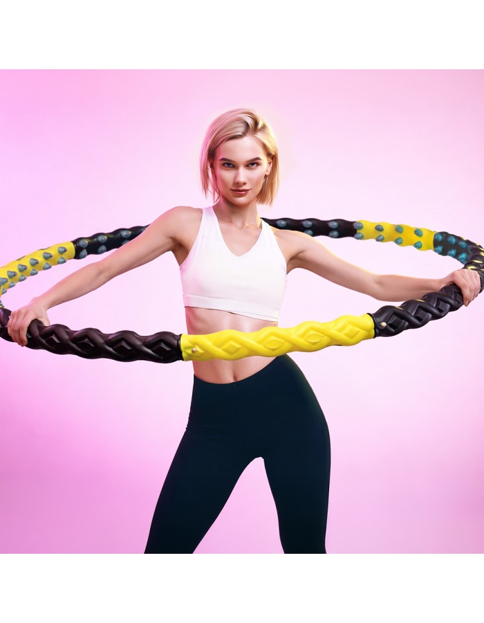 Wozinsky WHH-110 Hula Hoop Massager with Nodules - Black and Yellow