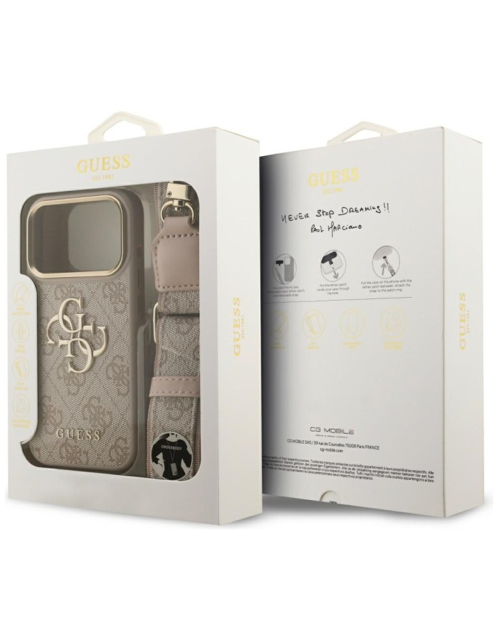 Guess 4G Big 4G Classic Logo Big Strap Metal Buttons Case for iPhone 17 Pro - Pink Guess 4G Big 4G Classic Logo Big Strap Metal Buttons Case for iPhone 17 Pro - Pink