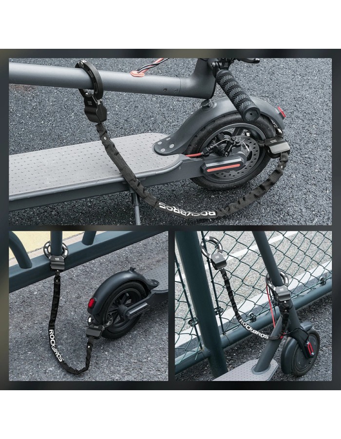 Rockbros 85922 Chain Lock for Scooters and Bikes - Black Rockbros 85922 Chain Lock for Scooters and Bikes - Black