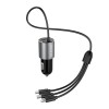 Dudao 3in1 USB Car Charger 3.4A Built-in Lightning / USB Type C / Micro USB Cable Black (R5ProN Black)