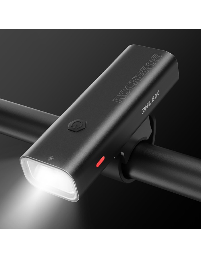 Rockbros 24710012001 front bicycle light 800 lm + USB-C - USB-A cable - black Rockbros 24710012001 front bicycle light 800 lm + USB-C - USB-A cable - black