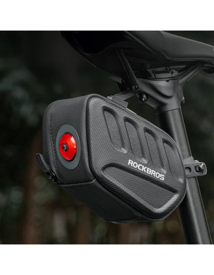 Rockbros C61 Bike Saddle Bag with Smart Rear Light 0.45L - Black Rockbros C61 Bike Saddle Bag with Smart Rear Light 0.45L - Black