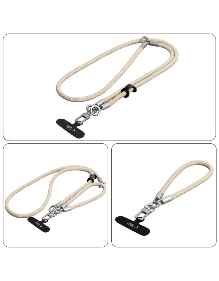 Tech-Protect C10S Crossbody Phone Lanyard (114 cm) + Wrist Strap (31 cm) - Beige Titanium Tech-Protect C10S Crossbody Phone Lanyard (114 cm) + Wrist Strap (31 cm) - Beige Titanium