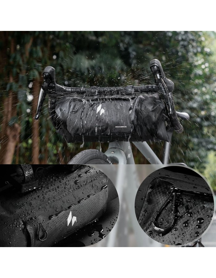 Rockbros AS-154 Waterproof Handlebar Bicycle Bag 8L - Black