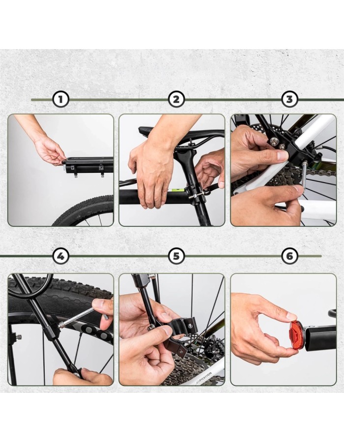 Rockbros Shelves HJ10010 Quick-Mount Bike Rack with Reflector - Black Rockbros Shelves HJ10010 Quick-Mount Bike Rack with Reflector - Black