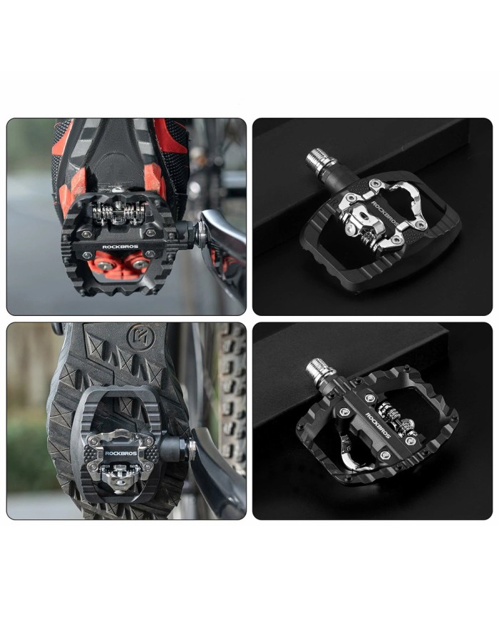 Rockbros PD303 Half-Lock Platform Bicycle Pedals - Black