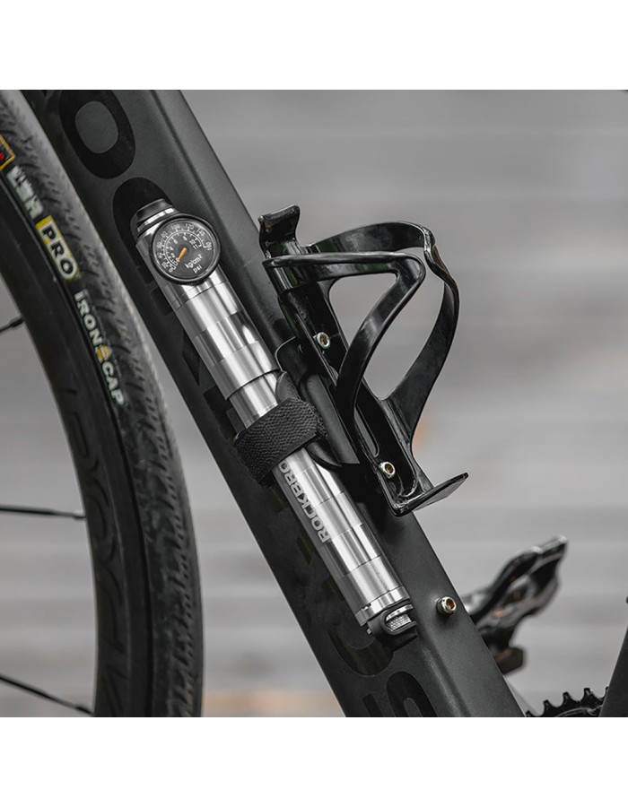 Rockbros HQ-67A-L03 Bicycle Pump with Pressure Gauge - Silver Rockbros HQ-67A-L03 Bicycle Pump with Pressure Gauge - Silver