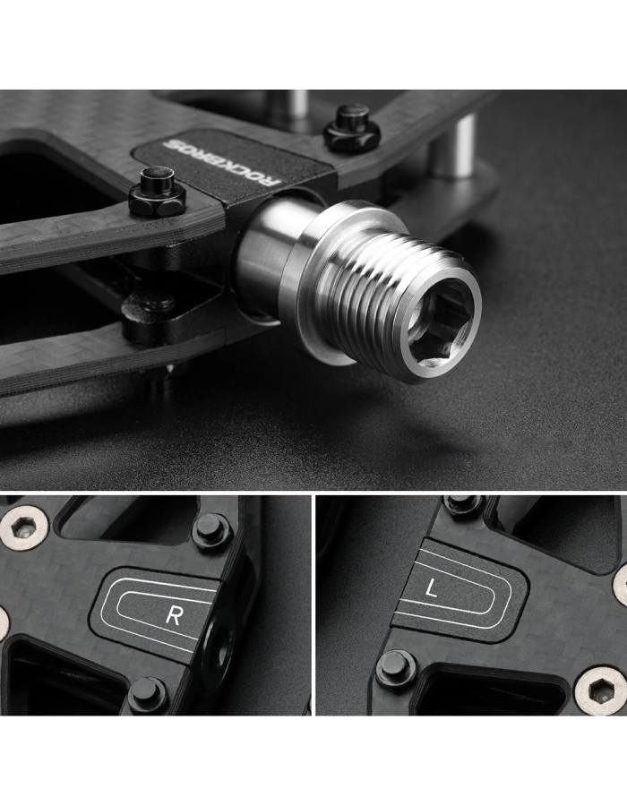 Rockbros C525 Carbon Fiber Platform Bike Pedals - Black Rockbros C525 Carbon Fiber Platform Bike Pedals - Black
