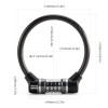 Rockbros 87639-4 bicycle lock with code and steel cable - black