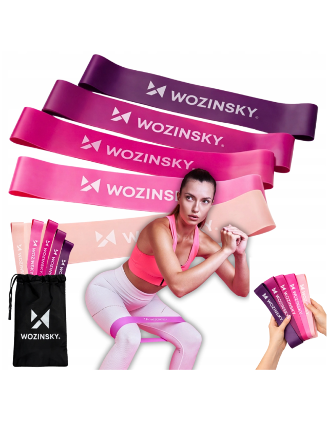 Mini resistance bands Wozinsky WGO-5A activation bands made of TPE - 5 pcs. Mini resistance bands Wozinsky WGO-5A activation bands made of TPE - 5 pcs.
