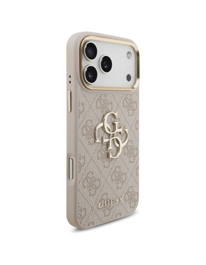 Guess 4G Big 4G Classic Logo Big Strap Metal Buttons Case for iPhone 17 Pro Max - Pink Guess 4G Big 4G Classic Logo Big Strap Metal Buttons Case for iPhone 17 Pro Max - Pink