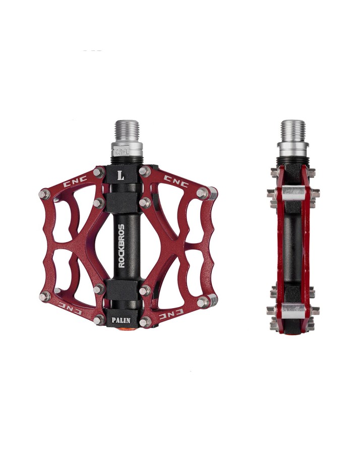 Rockbros JT201012LR 2010-12L Aluminum Platform Bicycle Pedals - Red