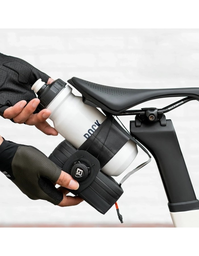 Rockbros AS-150 Waterproof Multifunctional Saddle Bag with Bottle Holder - Black