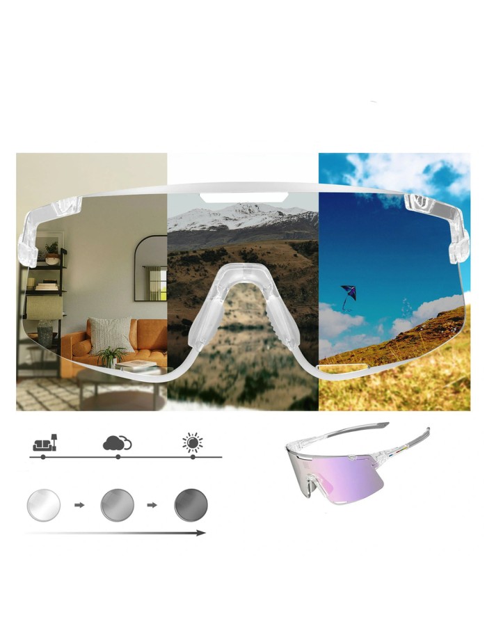 Rockbros SP338 ROAD TO SKY Cycling Glasses with Interchangeable Lenses - Clear